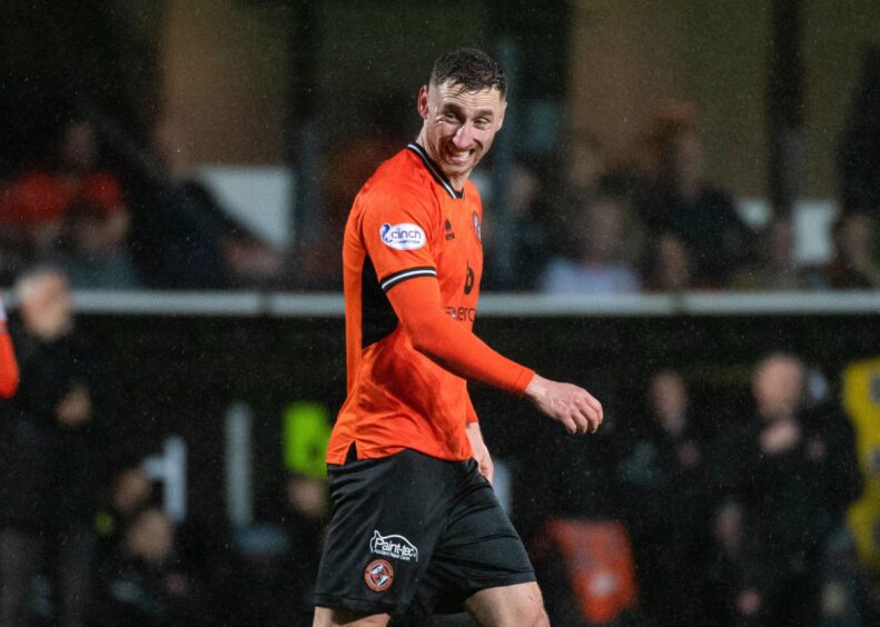 Louis Moult in action for Dundee United against Ayr United