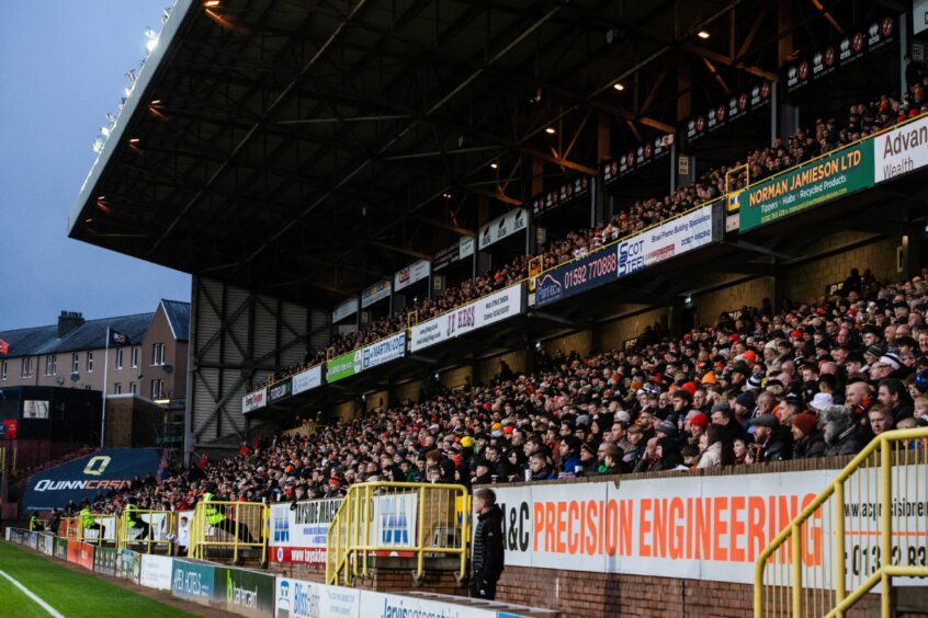 The bumper crowd at Tannadice for Dundee United vs Raith Rovers