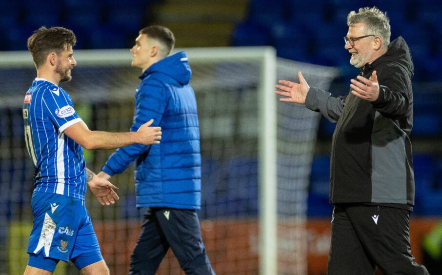 St Johnstone manager Craig Levein and Graham Carey at full-time. 