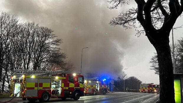 Fire on Broughty Ferry Road in Dundee.
