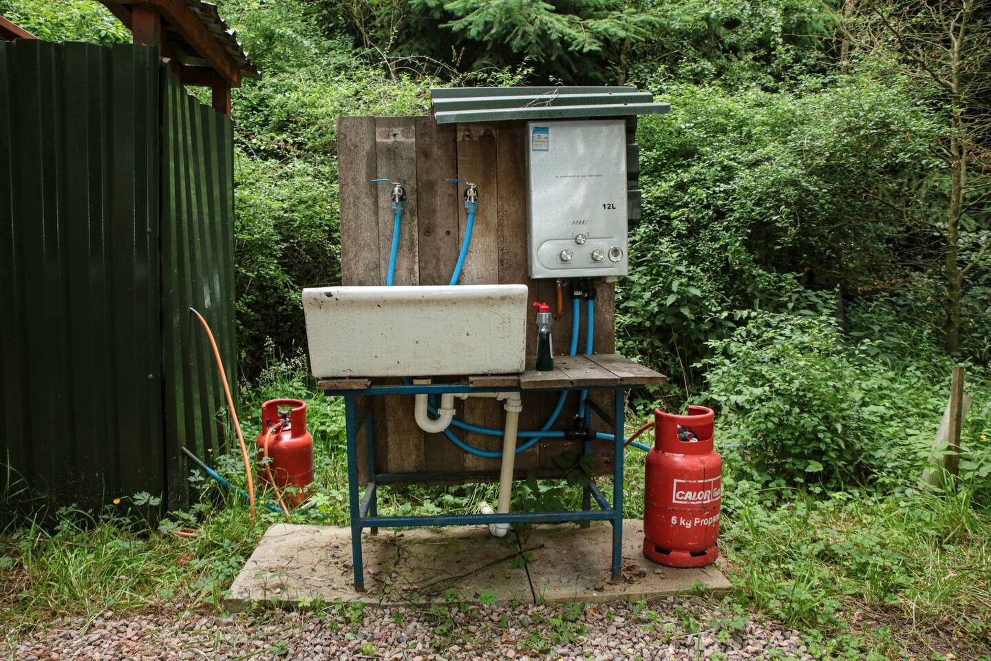 Outdoor sink area.
