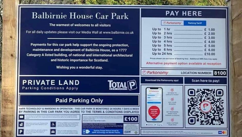 New parking rules at Balbirnie House 