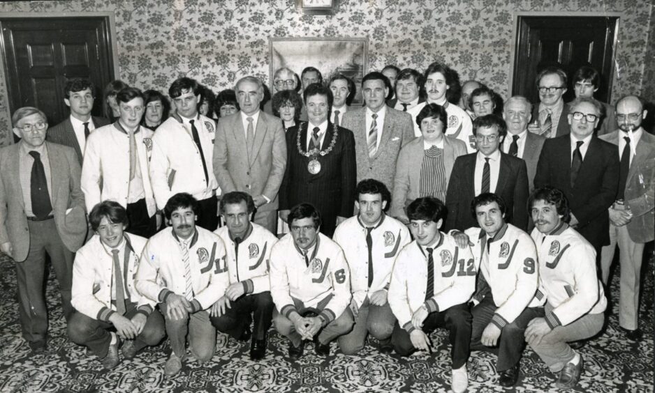 A reception for the Dundee Rockets was held at the City Chambers in 1983. Image: DC Thomson.