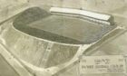 Archibald Leitch design of his plan for Dens Park to have a capacity of 80,000.