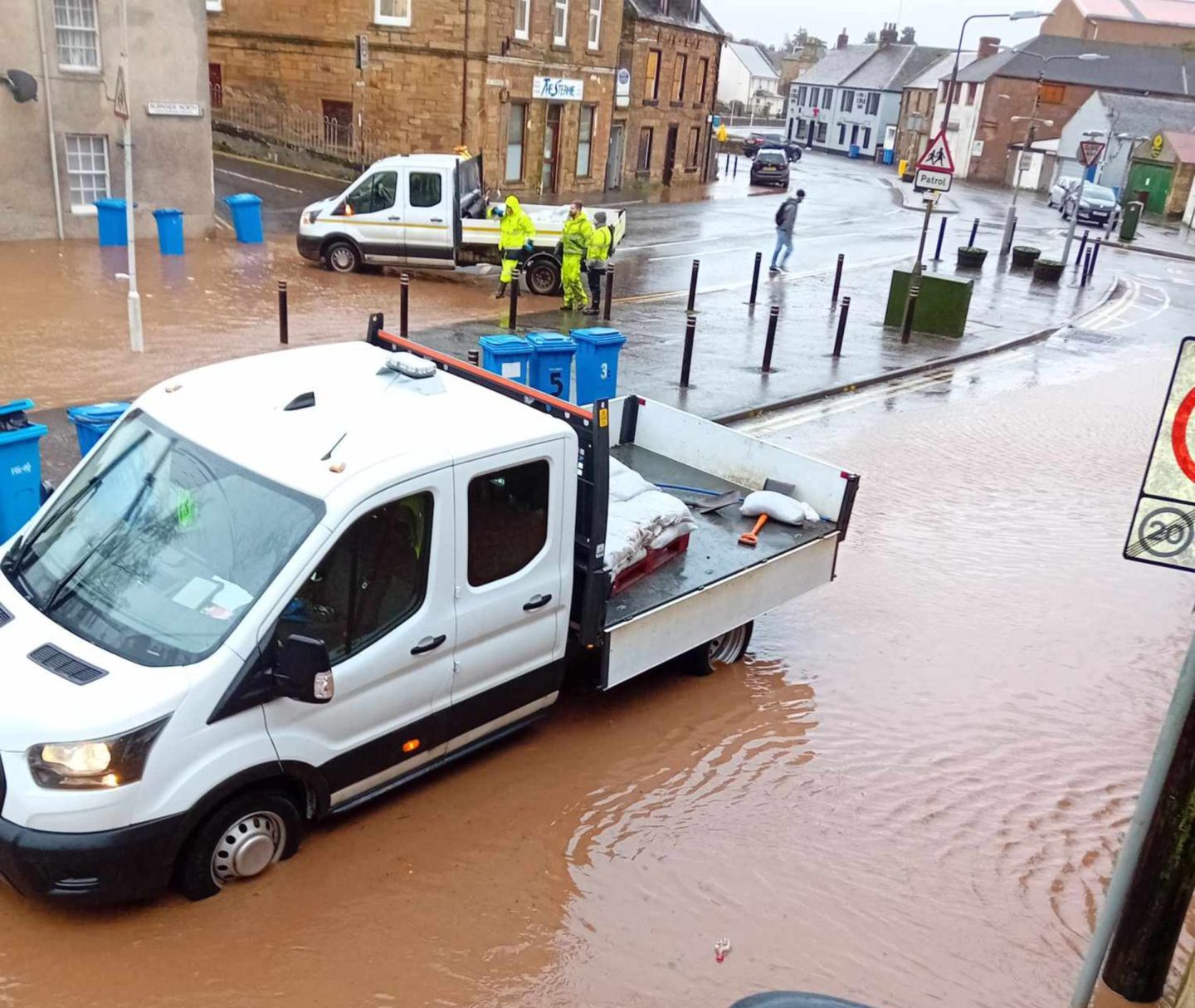 Flooded Roads in Cupar amid Storm Gerrit