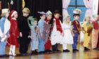 Children on stage for the Forthill Primary School Christmas concert in 1994.