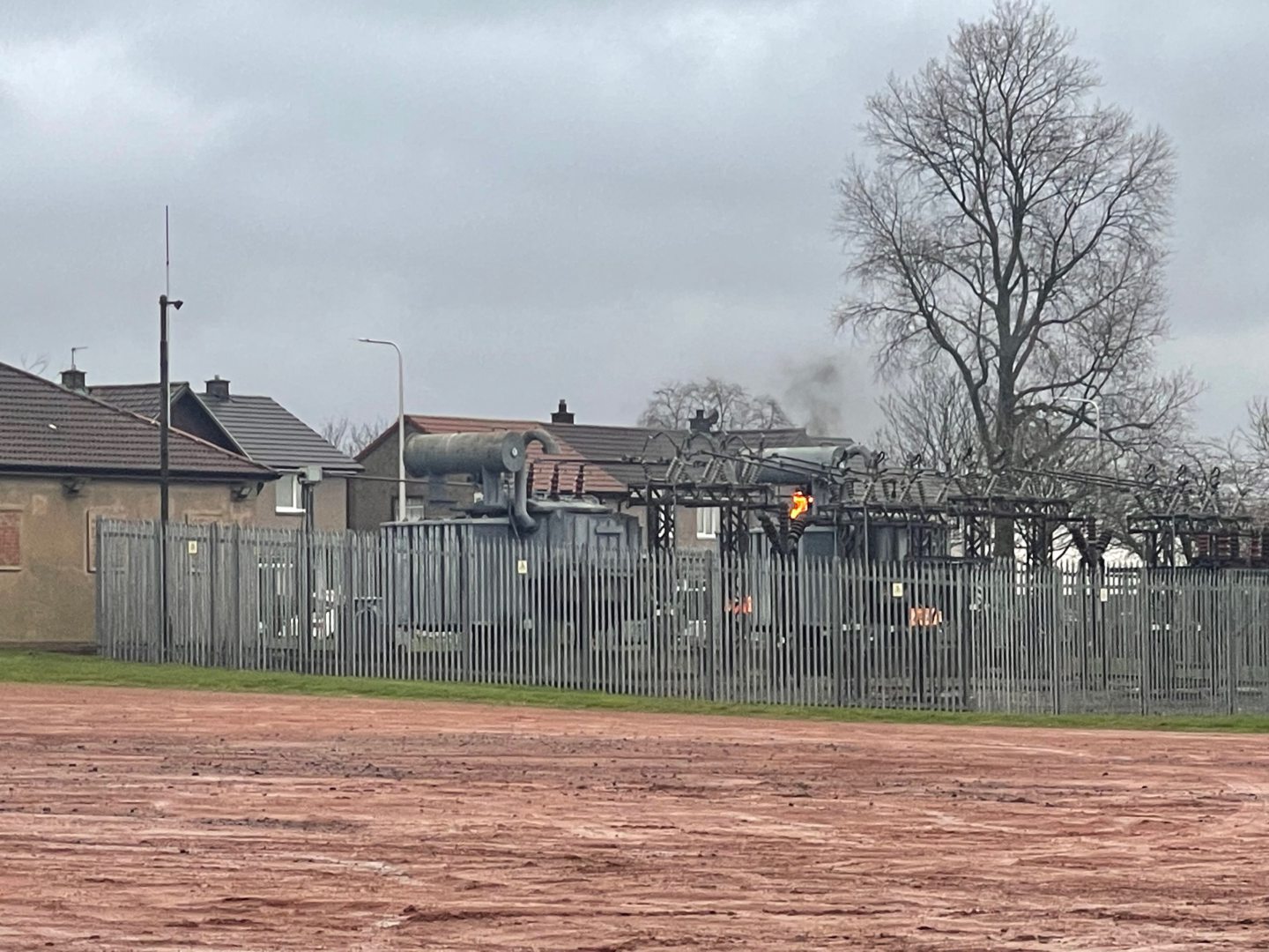 The electrical substation at Warout Playing Fields, Glenrothes.