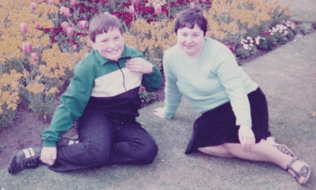 Writer Steven Lawther as a boy with his mum Jean.