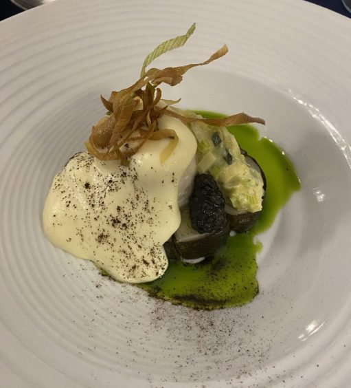 The halibut with Arbroath smokie, potato, leeks and caviar from The Grande at the Dean Park Hotel. 