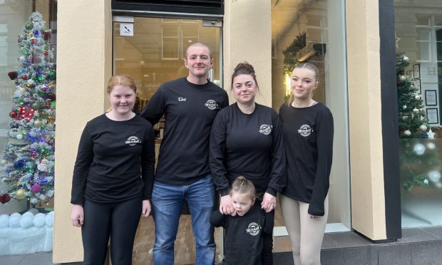 Mitchell's will be run by husband-and-wife team Mandy and Del, pictured alongside their daughters and niece. Image: Ellidh Aitken/DC Thomson