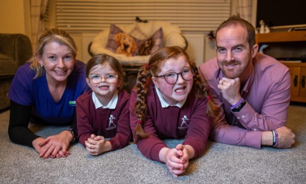 Ashley, Niamh, Caitlin and Liam Wilkie at home in Kirriemuir.