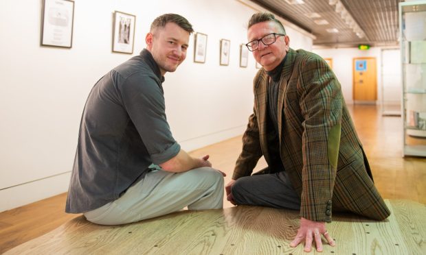 Ian Ferguson and Tom Smith have collaborated to create a poetry/illustration exhibition featuring Scots language at the Rothes Halls.