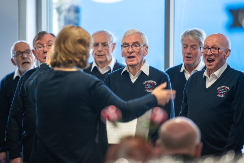 Members of East Fife Male Voice Choir performed for patients and doctors at Whitfield GP surgery