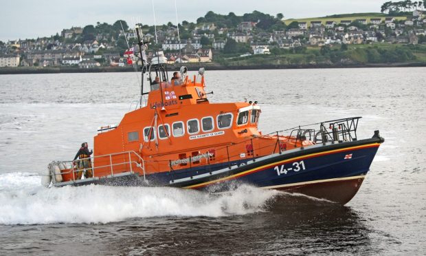 Broughty Ferry lifeboat was called to the police incident at Carnoustie Beach