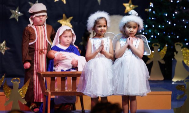 High School of Dundee nativity play rehearsal in December 2023. Image: Kenny Smith/DC Thomson