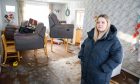 Terri Mason inside her flood-damage Cupar home on December 28. Image: Steve Brown / DC Thomson