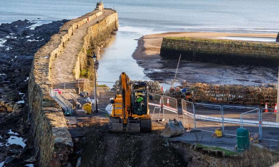 Repairs have begun at St Andrews harbour.
