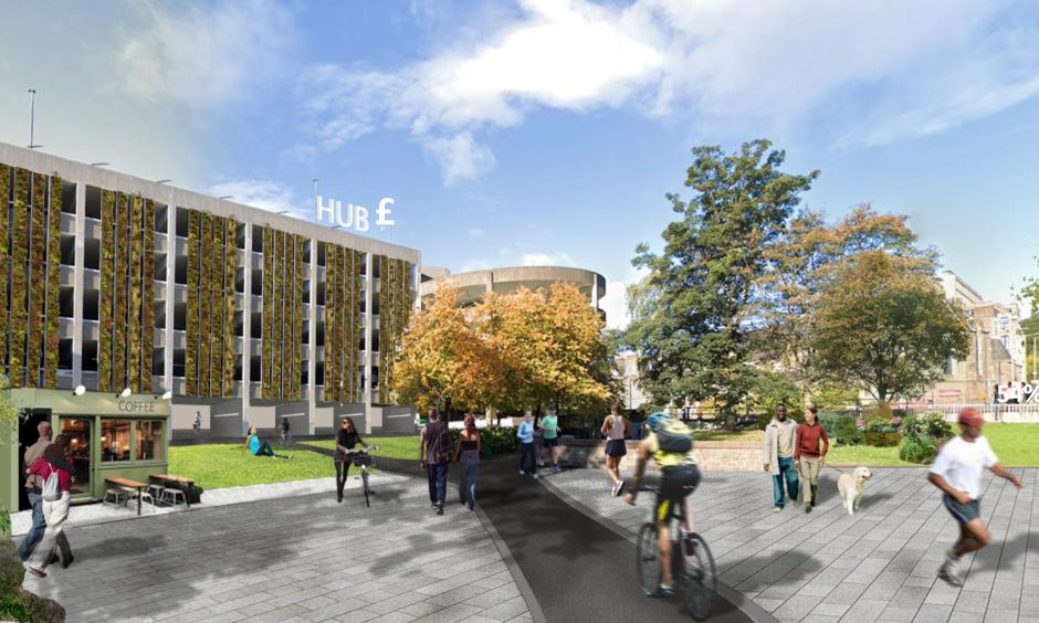 Another artist's impression of the Dundee travel hub at bell Street car park