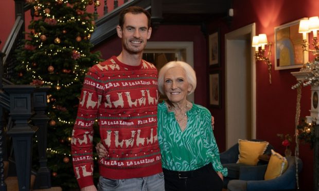 Andy Murray was given a cooking lesson by Mary Berry at Cromlix Hotel, near Dunblane, for BBC documentary Mary Berry's Highland Christmas.
