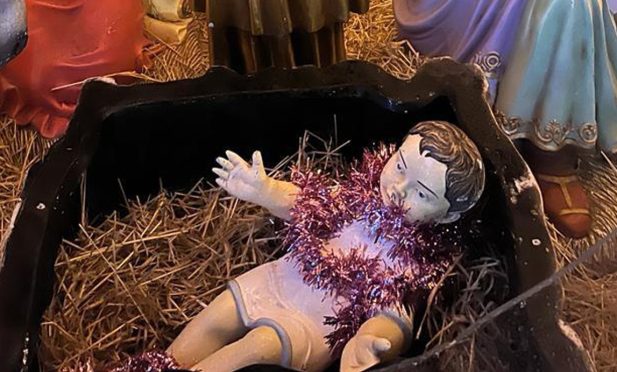 Baby Jesus in St John's Kirk nativity scene.
