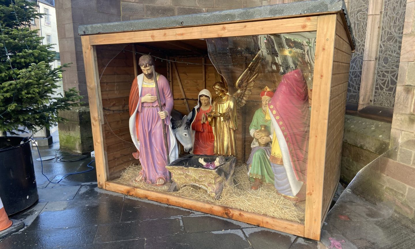 The nativity scene outside St John's Kirk in Perth