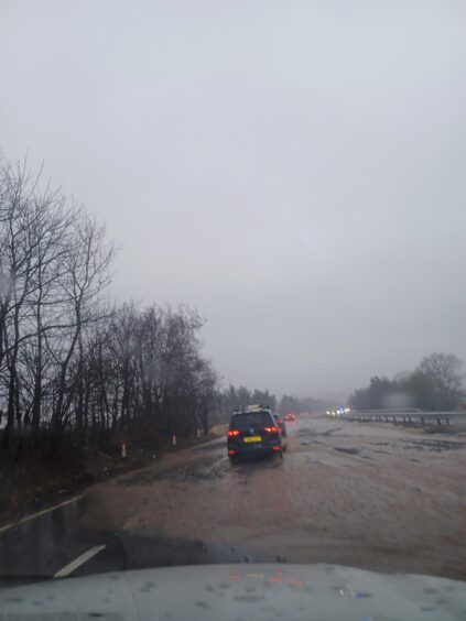 A90 flooding during Storm Gerrit