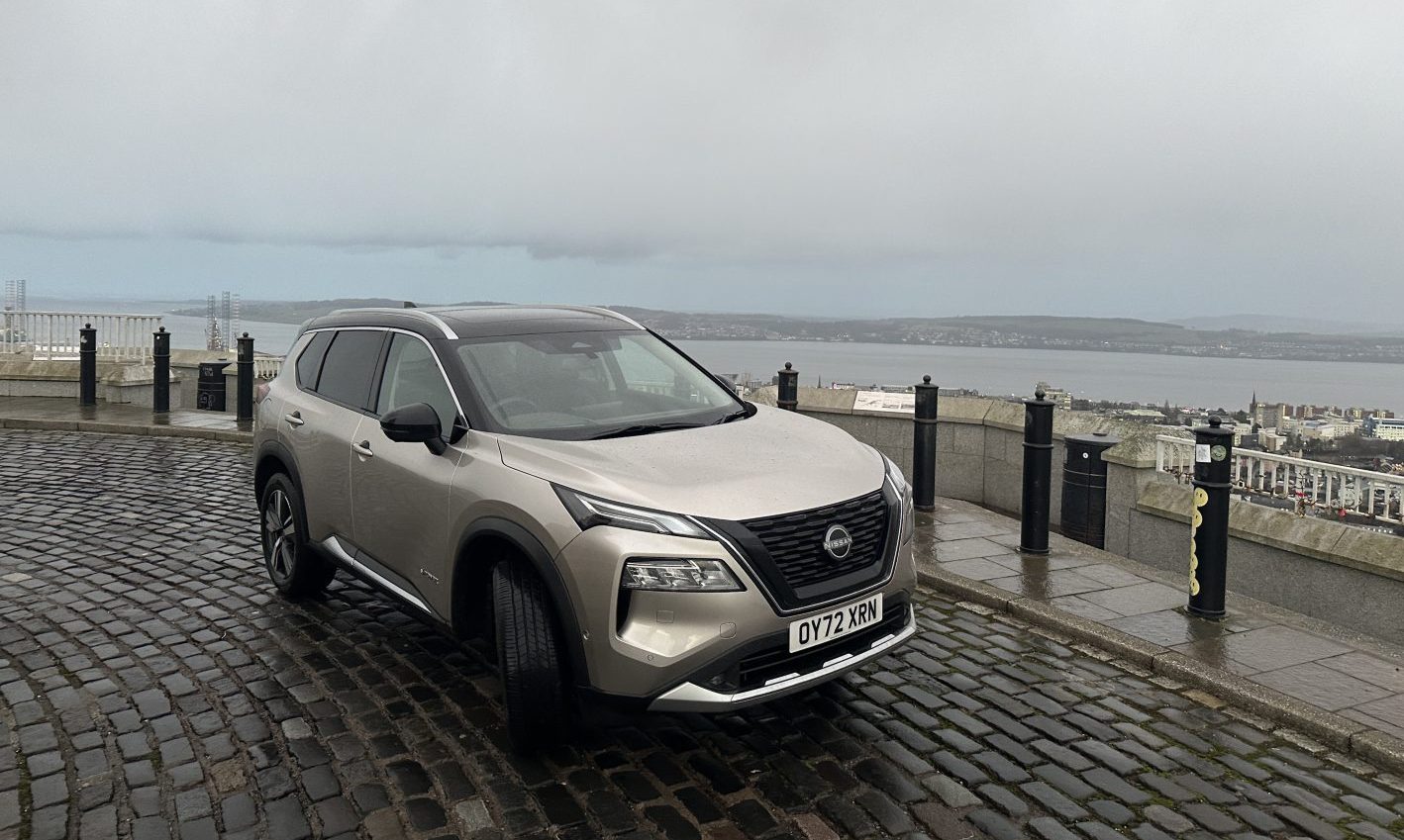 The Nissan X-Trail at Dundee Law. 