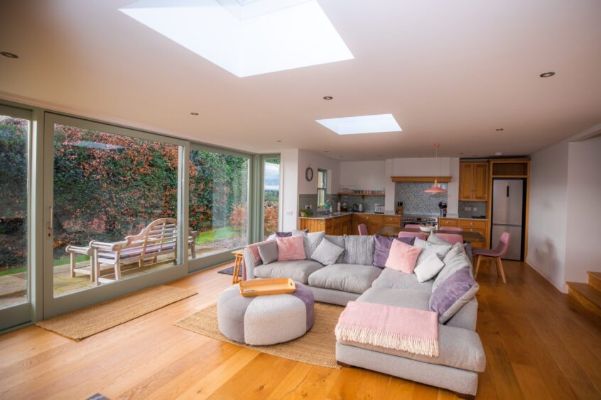 The open-plan living area in the extension.  Image: Steve MacDougall/DC Thomson