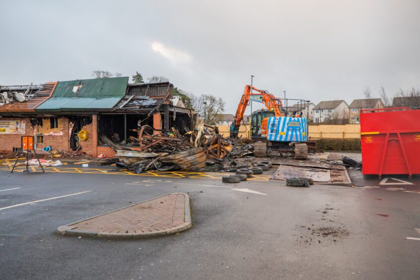 Monifieth McDonald's demolition.