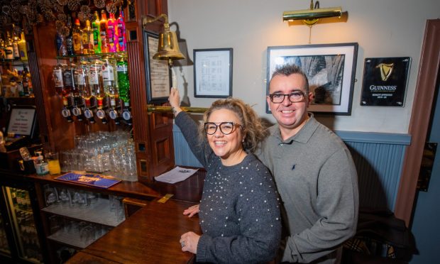 Mark O'Callaghan and his wife Lisa in the Auld Hoose in Perth.
