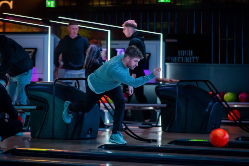 Dundee United captain Ross Docherty in action at Tenpin Dundee