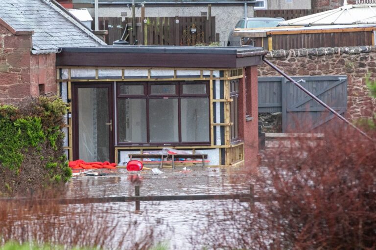 Storm Gerrit Homes in Fife village 'under several inches of water'