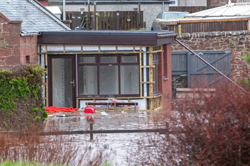 A property in Cash Feus that was almost completed after a full refurbishment is now underwater in Strathmiglo. 