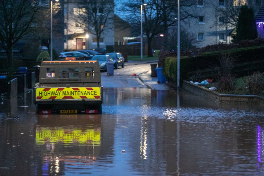 Cupar on Wednesday evening after flooding