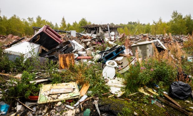 Illegal dumping at 'one of Scotland's worst dumping grounds' near Ballingry.