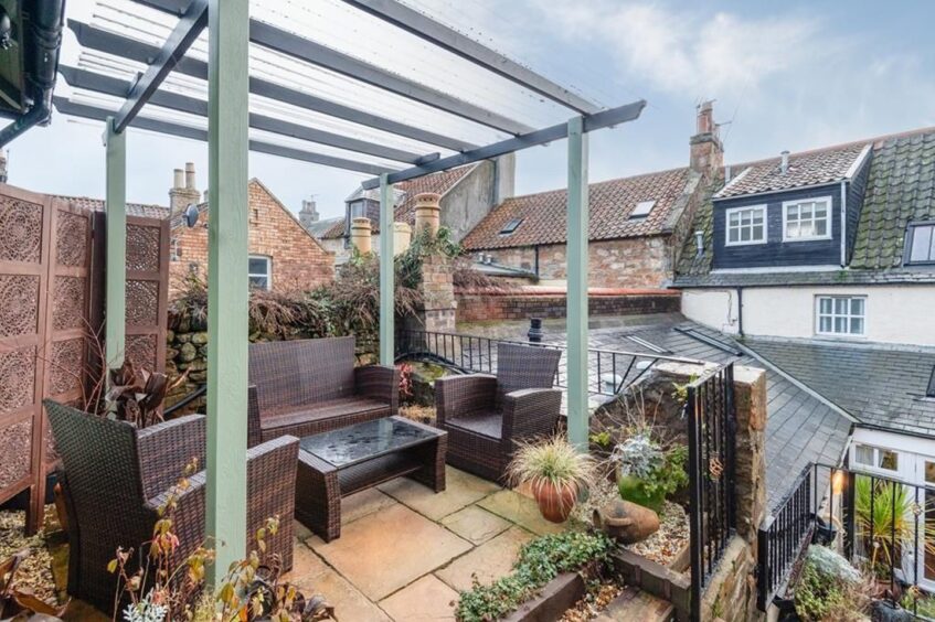 The outdoor space is ideal for entertaining at St Monans townhouse 