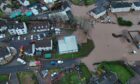 Aerial shots of the flooding in Cupar.