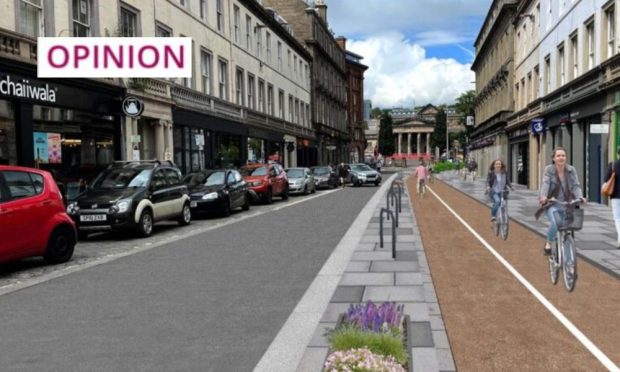 A cycle lane could be built on Reform Street under the active travel plans. Image: Stantec/Dundee City Council.