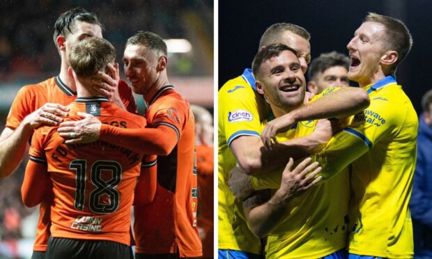 Dundee United (left) and Raith Rovers (right) are both flying in the Championship. Images: SNS