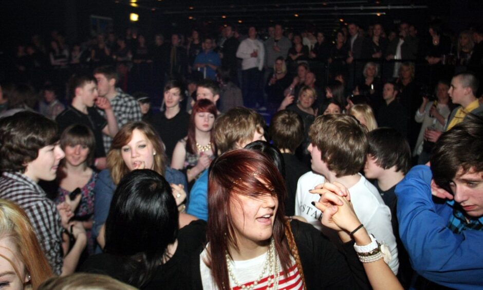Clubbers on the dancefloor at Fat Sam's in Dundee.