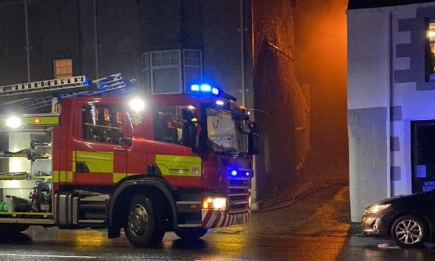 Fire crews tackle the blaze in Auchterarder. Image: Don Marshall