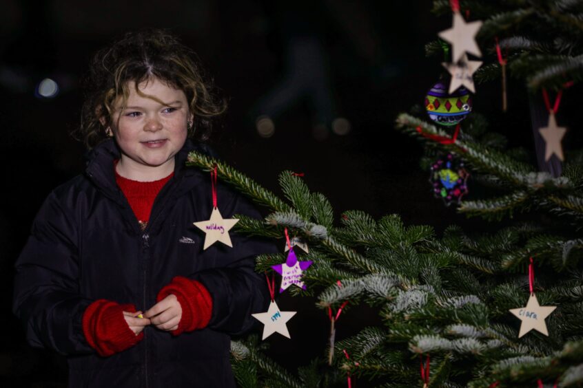 Festive lights event at Borrowfield primary school in Montrose.