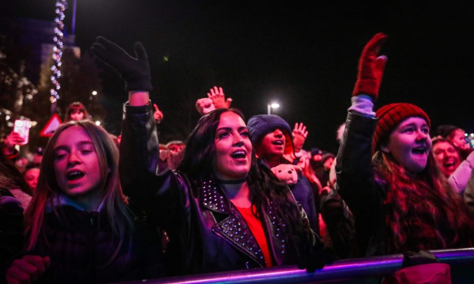 Revellers at Perth Christmas light switch-on in 2023.