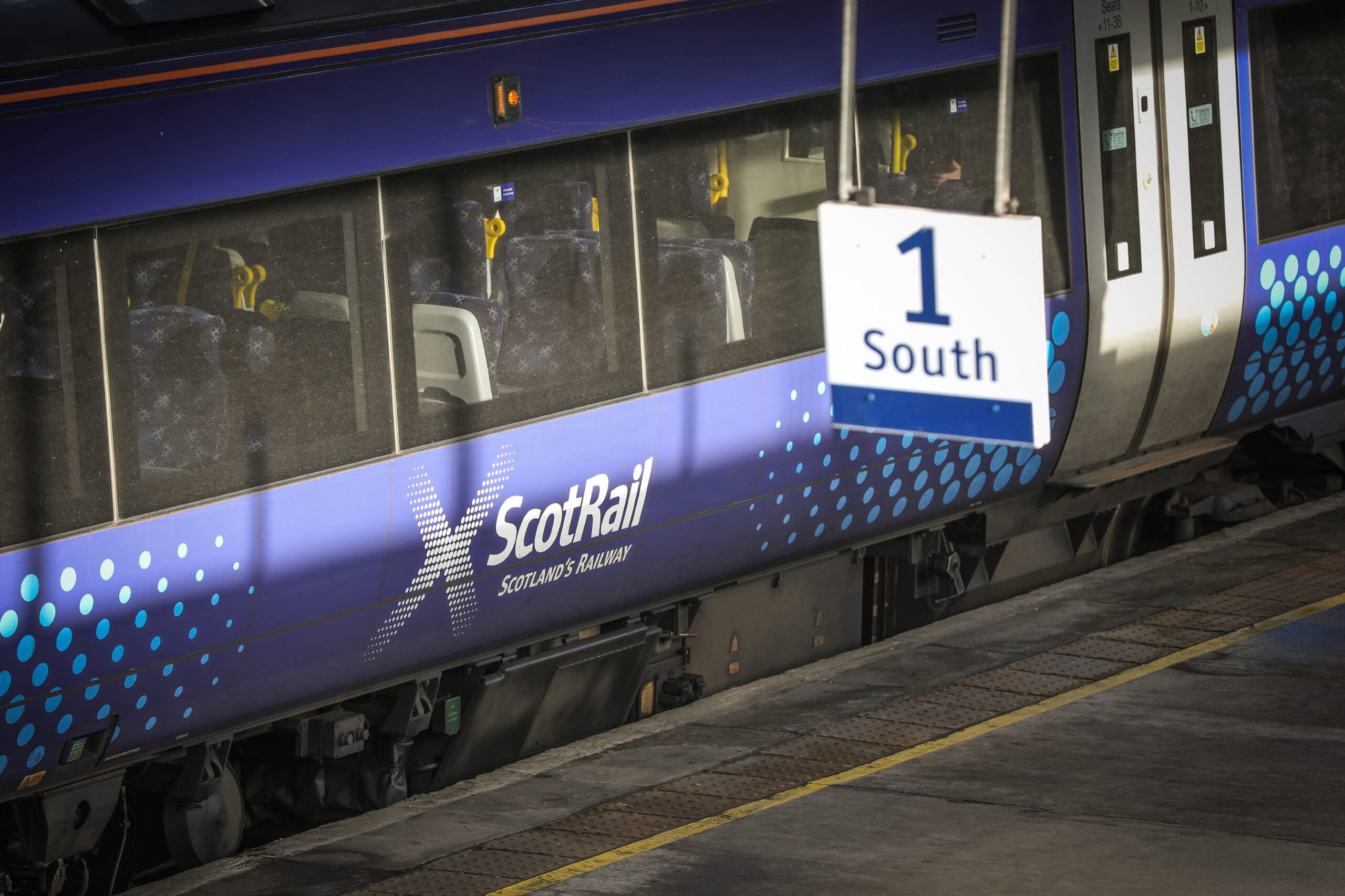 A Scotrail train at Dundee Station.