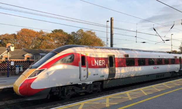 An LNER train in Northallerton, North Yorkshire.