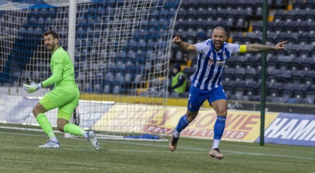 Kilmarnock take the lead with less than 20 seconds on the clock. Image: Shutterstock