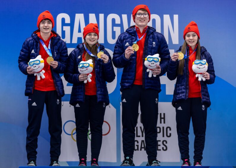 Team GB Gangwon 2024 curling winners.