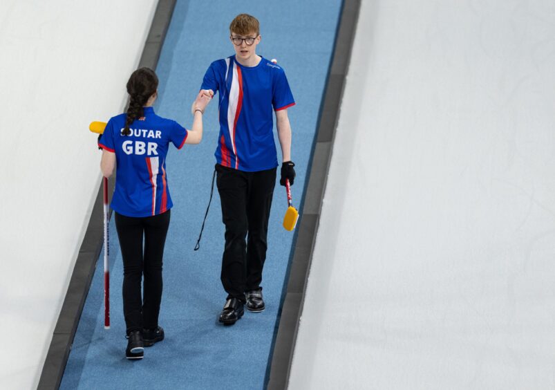 Callie Soutar and Ethan Brewster Team GB youth curlers.