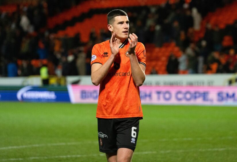 Ross Graham acknowledges the Dundee United fans