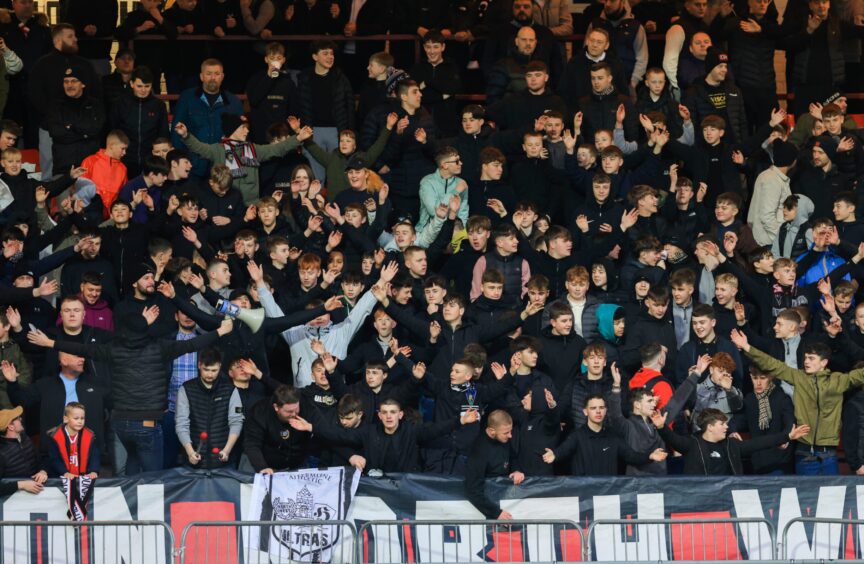 Dunfermline fans at Fife derby on January 2.